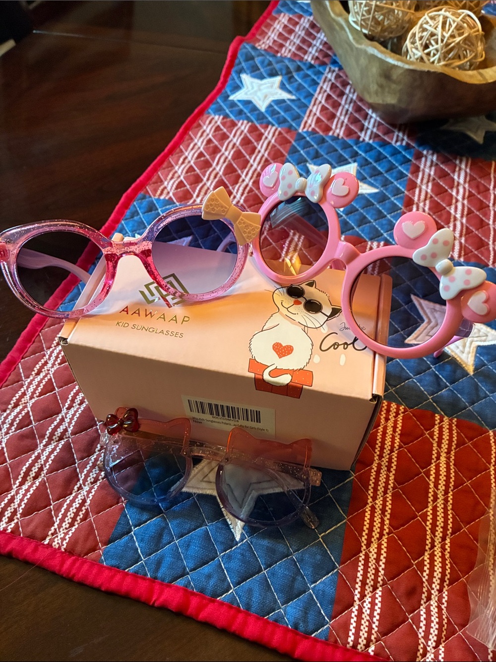 Pink Bow & Heart Kids Sunglasses — Cute Pink Frames with UV Lenses